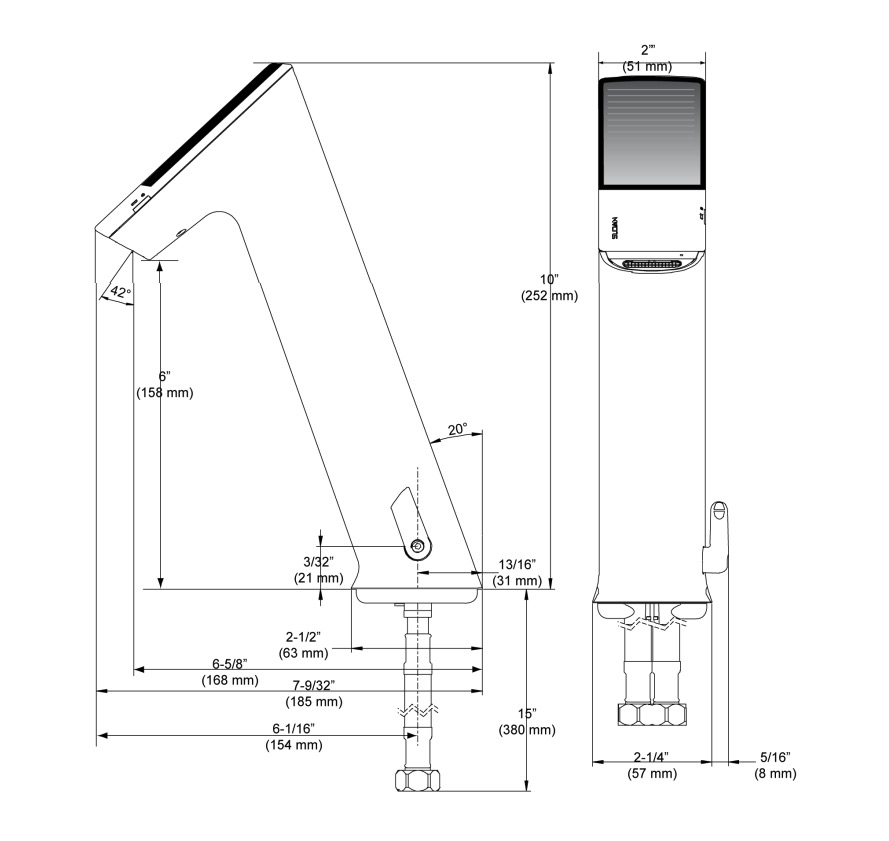 Sloan EFX-177.503.0000 Basys High Fct W/Solar Lcd