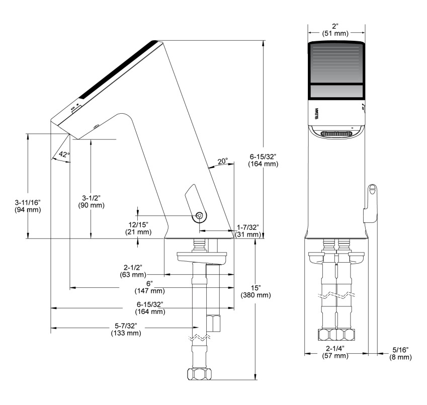 Sloan EFX-277.002.0000 Basys Faucet Mid-Solar-Lcd