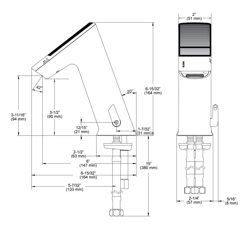 Sloan EFX-277.003.0000*3324308 Basys Mid Solar Lcd 1.5Gpm