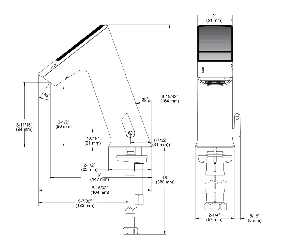 Sloan EFX-277.502.0000 Solar Infr Sensor Act Elec Fct