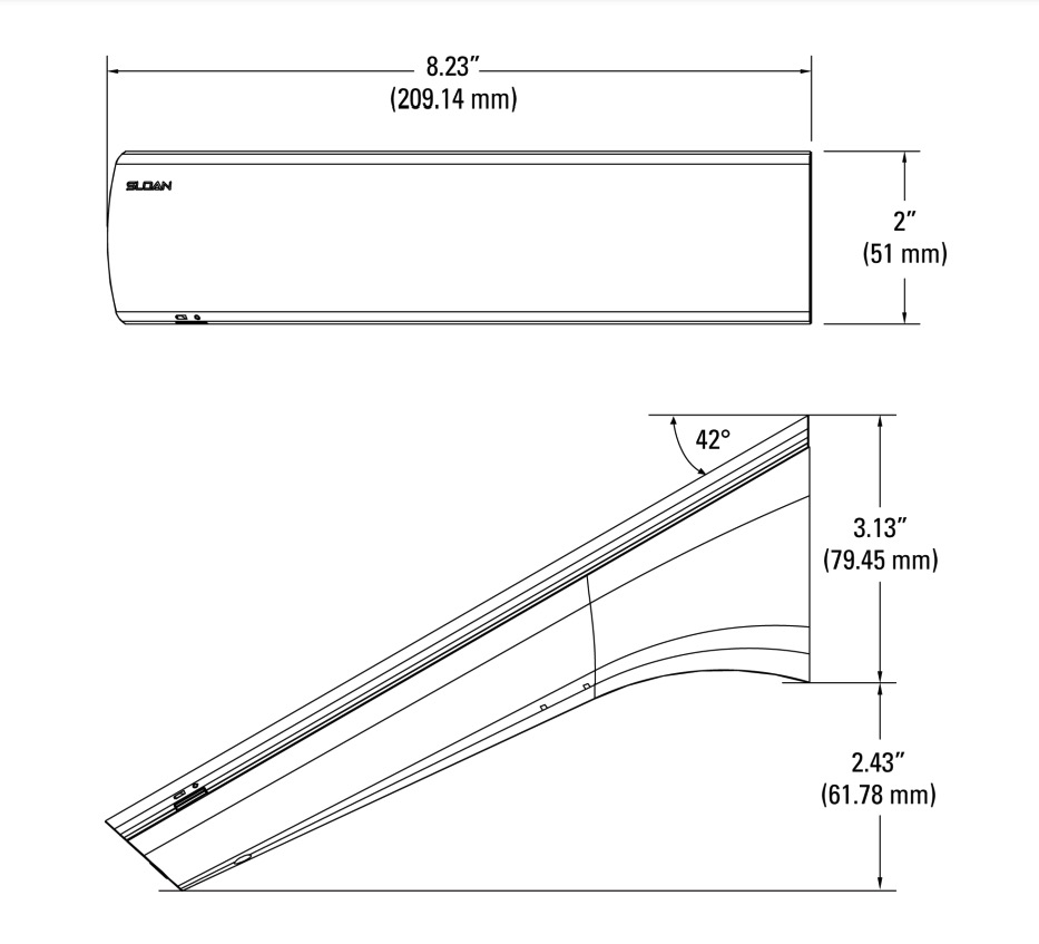 Sloan EFX-800.002.1000 Wall Mount H/W Faucet 1.5 Gpm
