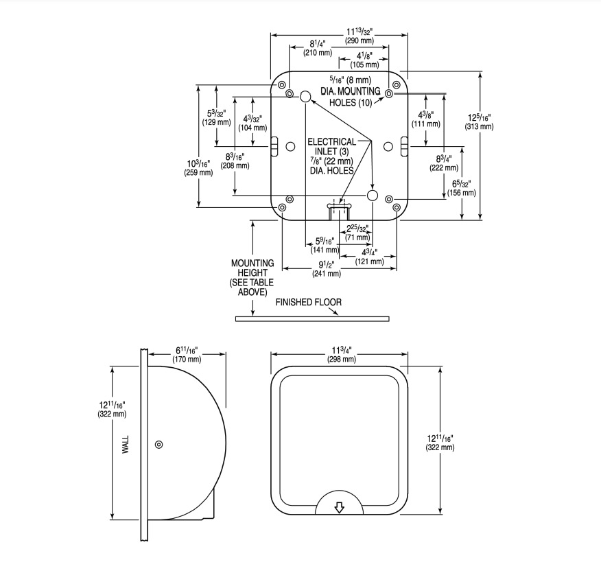 Sloan EHD-502-WHT*3366052 Xlerator Hand Dryer 220/240V-