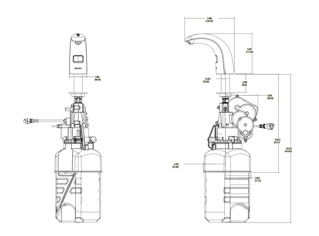 Sloan ESD-1500-A CP Eaf 100 Style Soap Dispenser