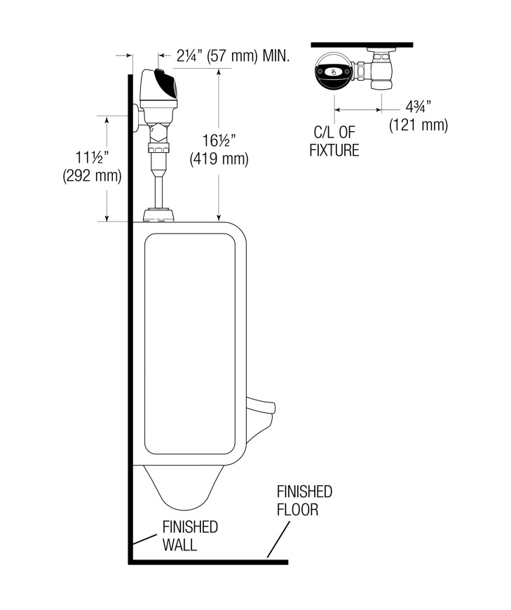 Sloan G2-RESS-U-0.5*3325403 Optima Battery Urinal 0.5Gpf