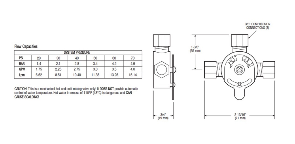 Sloan MIX-60-A*3326009 Single Faucet - Manual Mixing