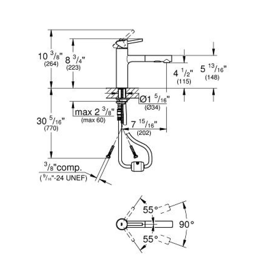 Grohe 31453DC1 Concetto Single Handle Kitchen Faucet Super Steel 2