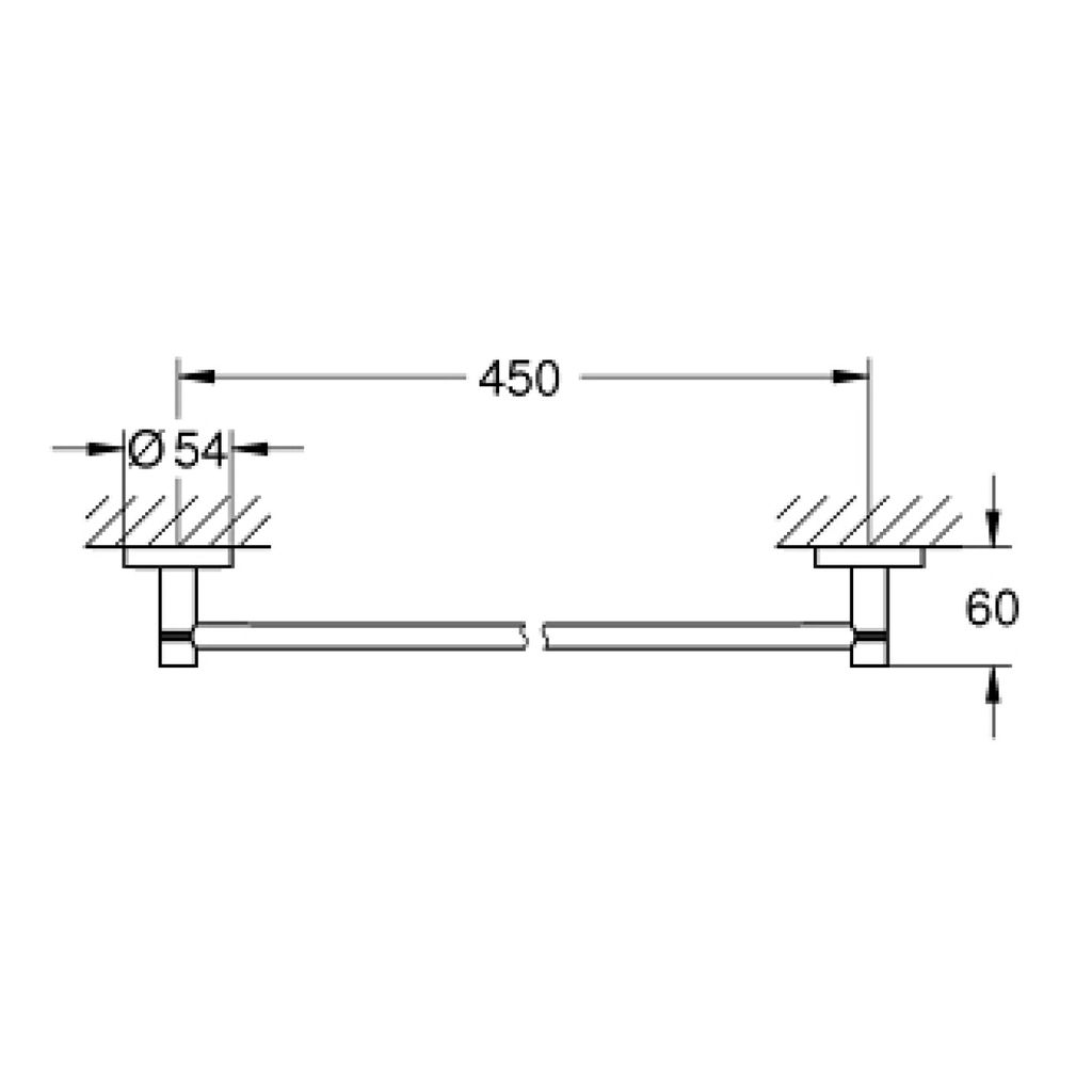 Grohe 40688001 Essentials Towel Bar 18" Chrome 2