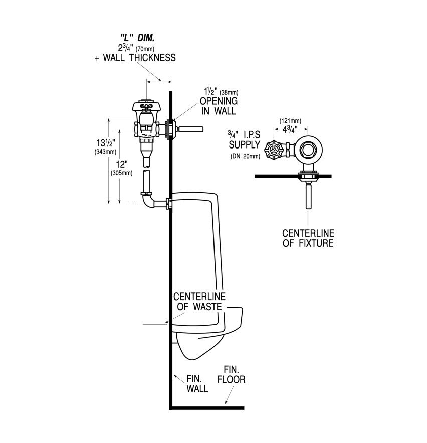 Sloan ROYAL 195-1**3913334 Conc Urinal Fv W/ 7 3/4 Ldim