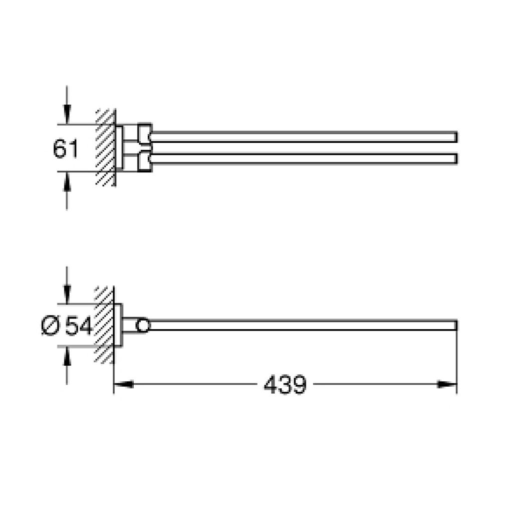 Grohe 40371001 Essentials Towel Bar 18" Chrome 2