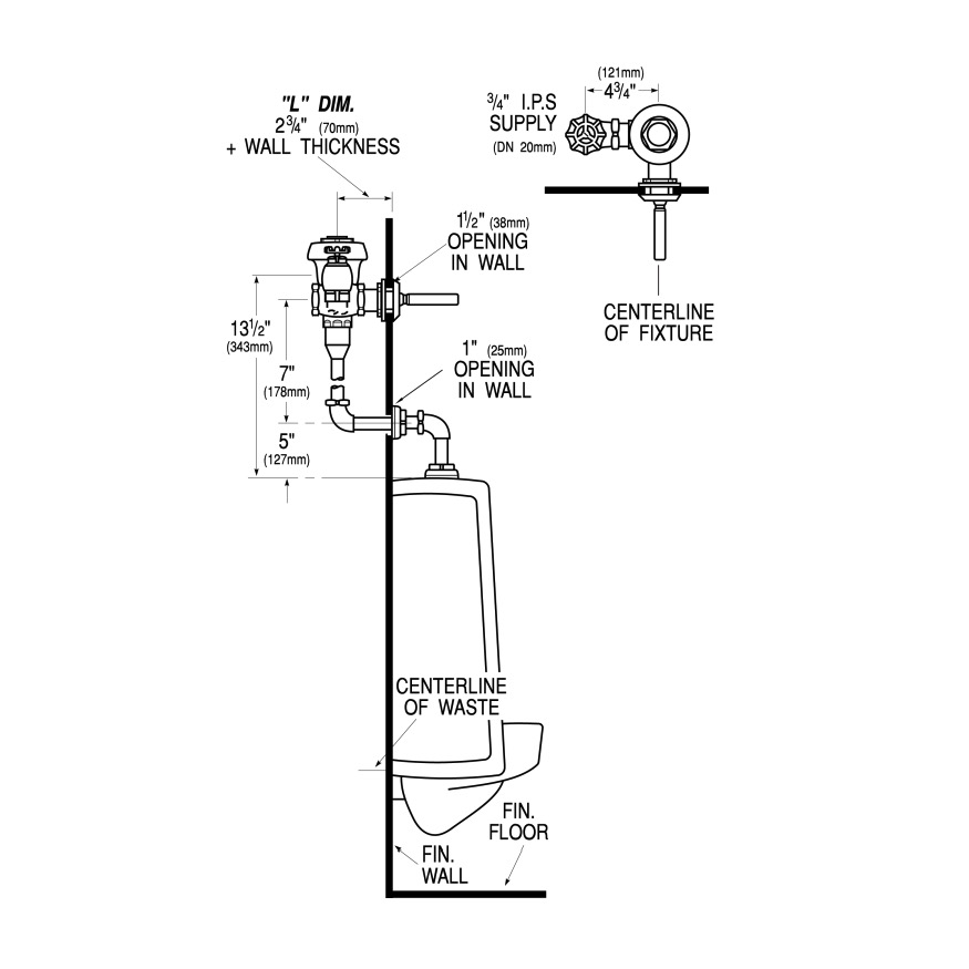 Sloan ROYAL 197-1-WB-L3 3 3/4" Ldim Concealed Fv