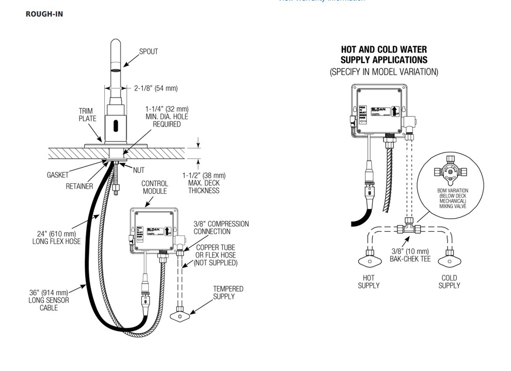Sloan SF-2200-4-CT**3362109 Electronic Gooseneck Faucet H/