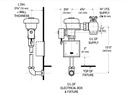 Sloan SLOAN-195 0.13 ESS DFB Concealed Urinal Flush Valve