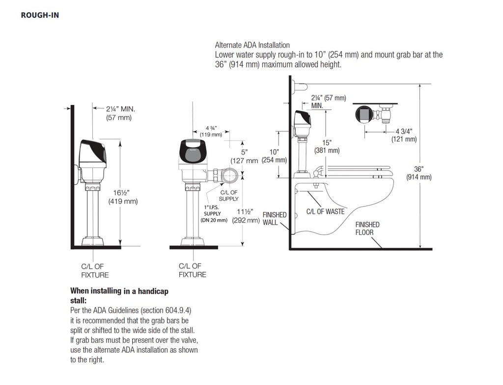 Sloan SOLIS 8110 ** 3370003 Exposed Wc Flush Valve