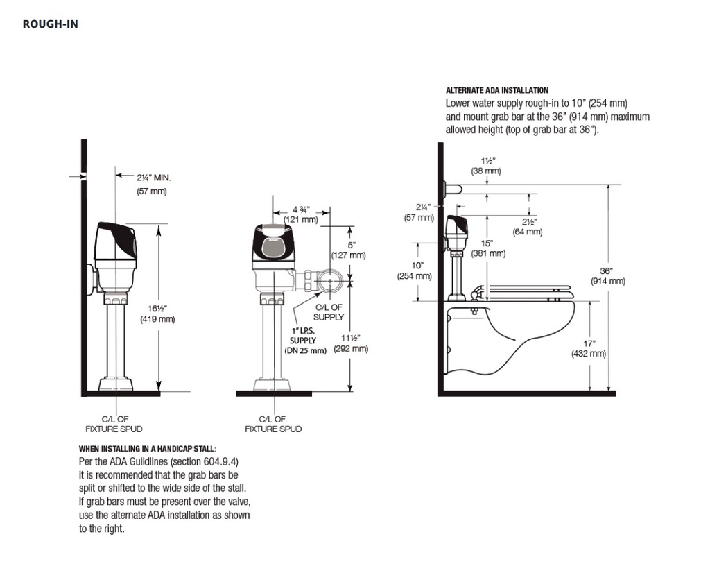 Sloan SOLIS 8111-1.28 Solis Battery Operated Fv