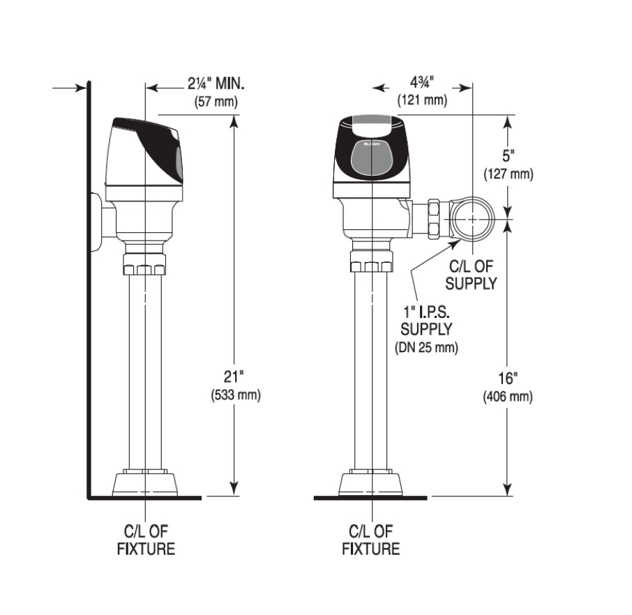 Sloan SOLIS 8113-1.6 Solis Battery Operated Fv