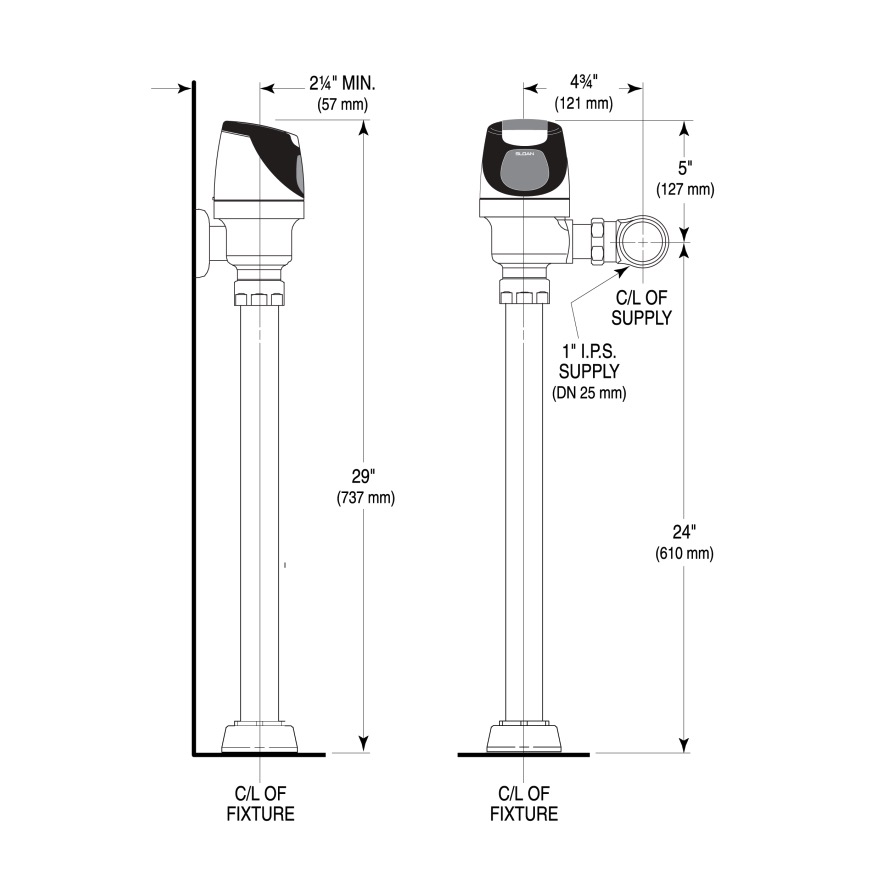 Sloan SOLIS 8115-1.28 Solis Battery Operated Fv