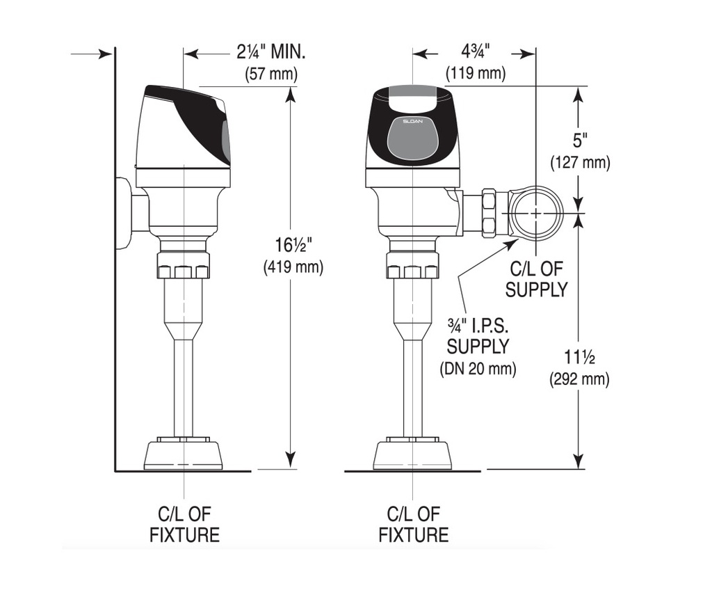 Sloan SOLIS 8186-0.25 Solar Powered Urinal Valve