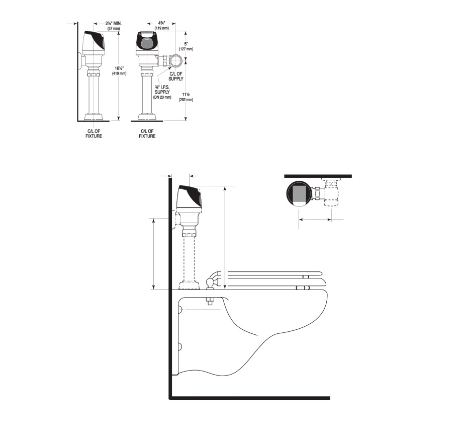 Sloan SOLIS RESS-C-XDT-1.6/1.1 Solis Dual Flush Retro