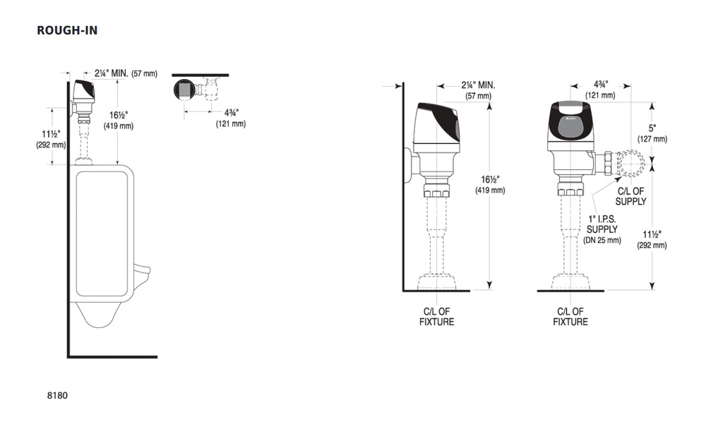 Sloan SOLIS RESS-U-0.5 XDT Solis Urinal Retro For Teck
