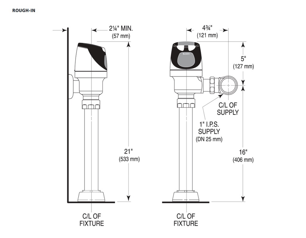 Sloan SOLIS-8113-1.6/1.1 Solar Powered Flush Valve