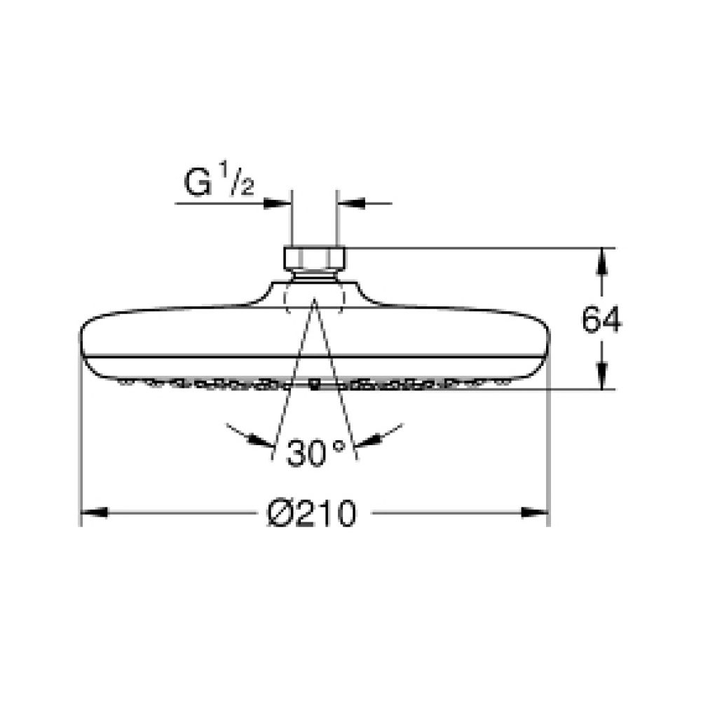 Grohe 26410000 Tempesta 210 Shower Head 1 Spray Chrome 2