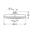 Grohe 26410000 Tempesta 210 Shower Head 1 Spray Chrome 2