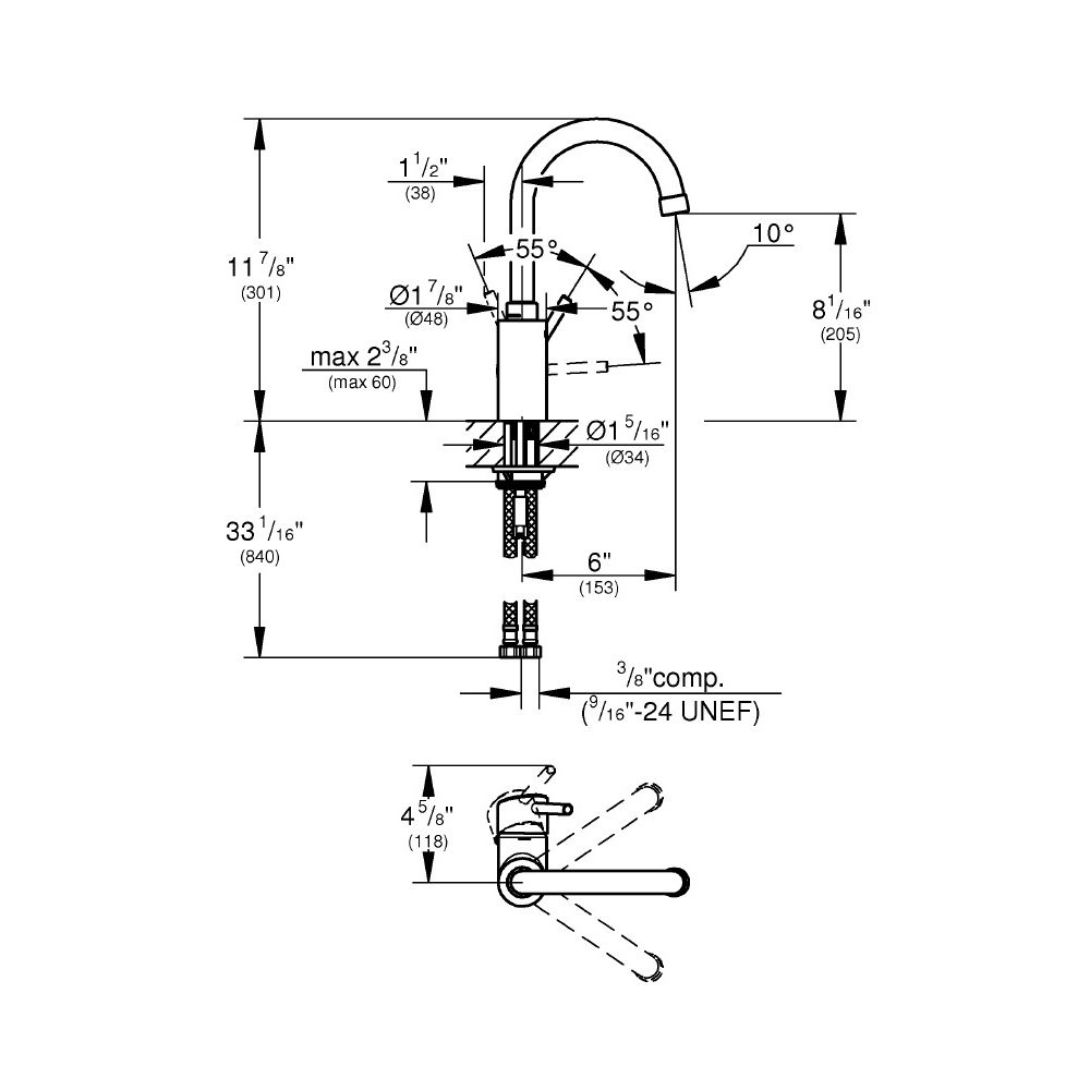 Grohe 31518DC0 Concetto Single Handle Kitchen Faucet Super Steel 2
