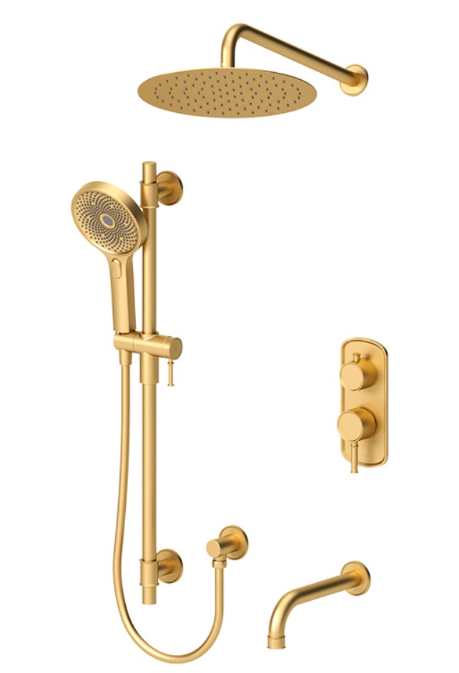 Tenzo ALYPB33-501125-BG Alyss T-Box Kit 3 Functions Pres Bal Brushed Gold Finish