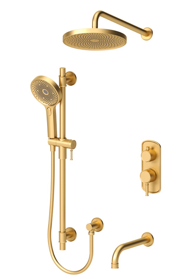 Tenzo ALYPB33-501145-BG Alyss T-Box Kit 3 Functions Pres Bal Brushed Gold Finish