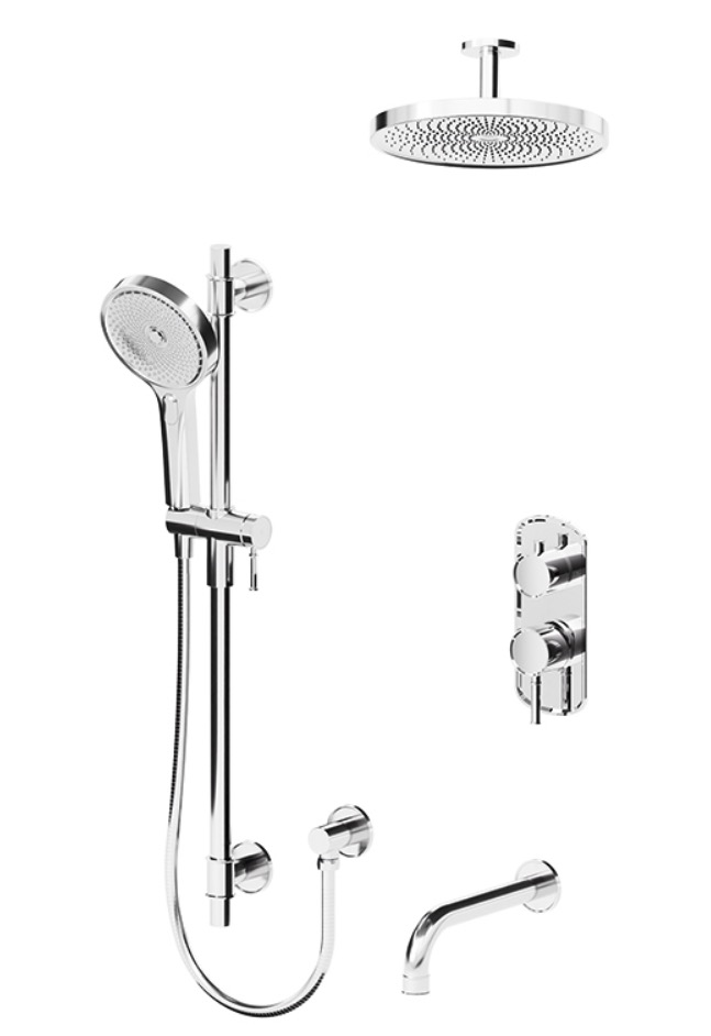 Tenzo ALYPB33-511345-CR Alyss T-Box Kit 3 Functions Pres Bal Chrome Finish