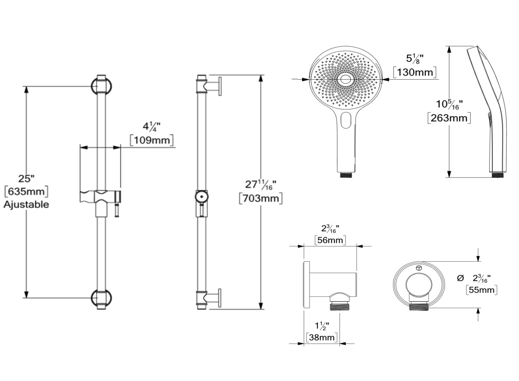Tenzo ALYPB33-511655-CR Alyss T-Box Kit 3 Functions Pres Bal Chrome Finish