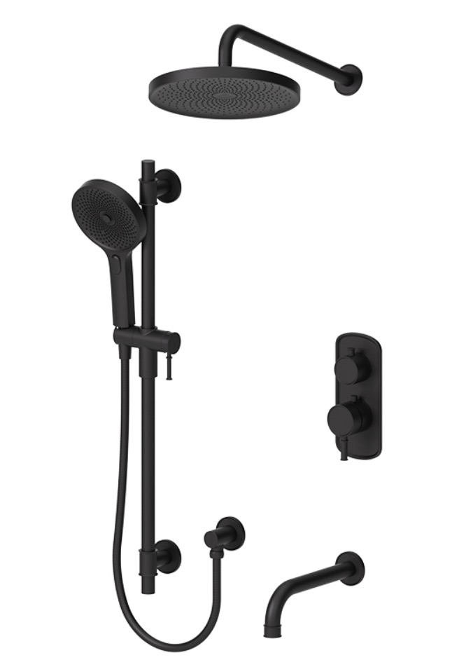 Tenzo ALYT33-501145-MB Alyss T-Box Kit 3 Functions Thermo Matte Black Finish