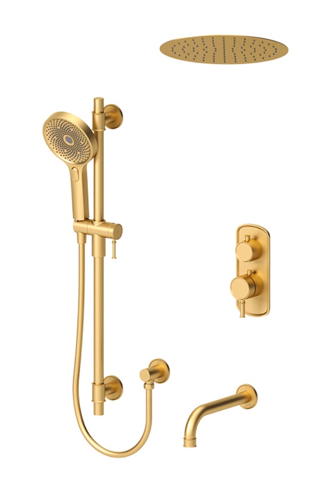 Tenzo ALYT33-511655-BG Alyss T-Box Kit 3 Functions Thermo Brushed Gold Finish