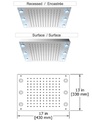 Tenzo CTS-1317L-MB Ceiling Shwr Head 33X43Cm [13X17In] Led (6X) Matte Black