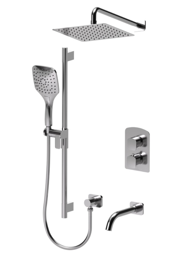 Tenzo DET33-501115-CR Delano T-Box Kit 3 Functions Thermo Chrome Finish