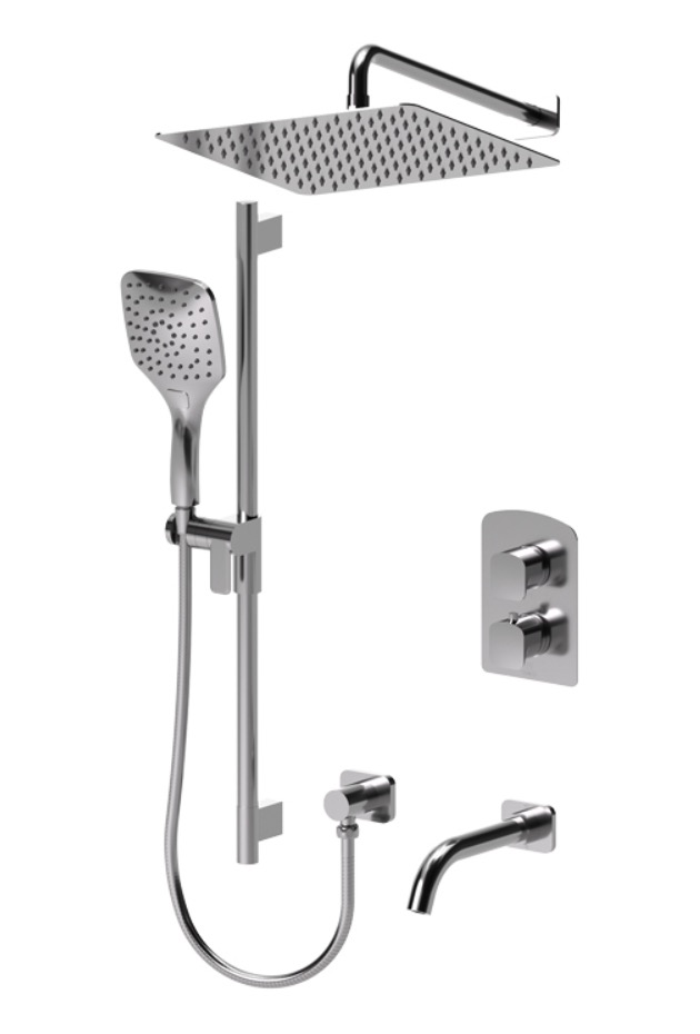 Tenzo DET33-501125-CR Delano T-Box Kit 3 Functions Thermo Chrome Finish