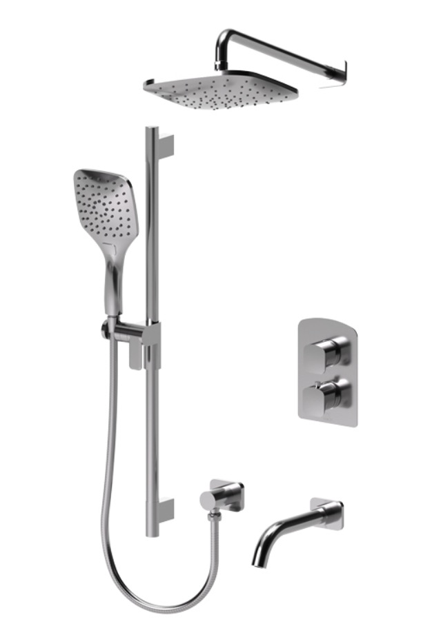 Tenzo DET33-501145-CR Delano T-Box Kit 3 Functions Thermo Chrome Finish