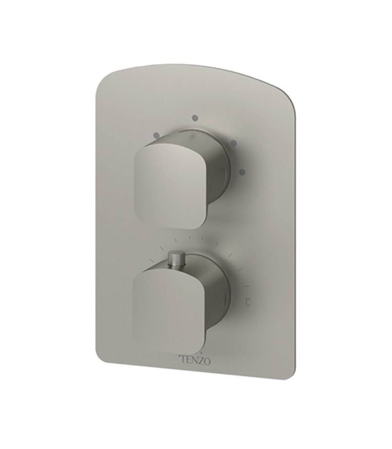 Tenzo DET33-BN Delano T-Box Valve 3 Functions Thermo Brushed Nickel Finish