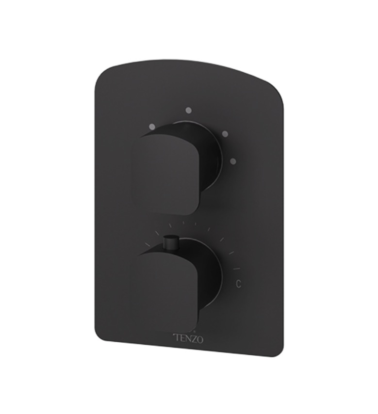 Tenzo DET33-MB Delano T-Box Valve 3 Functions Thermo Mat Black Finish