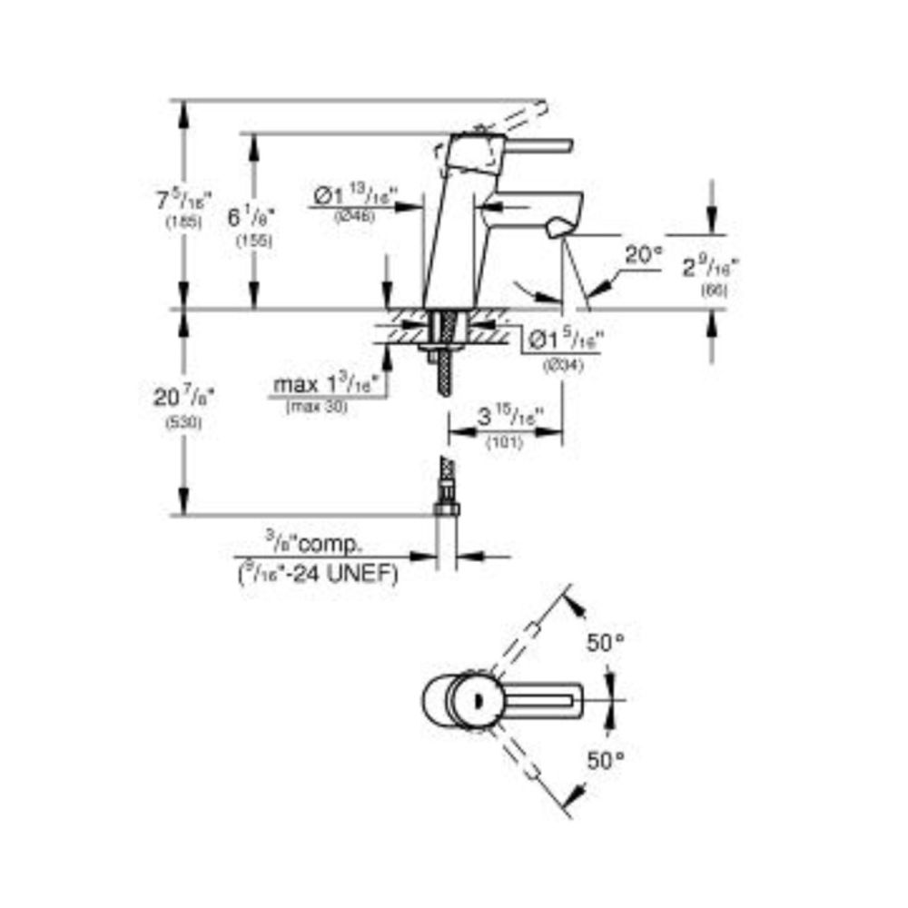 Grohe 34271ENA Concetto Single Handle S Size Bathroom Faucet Brushed Nickel 2