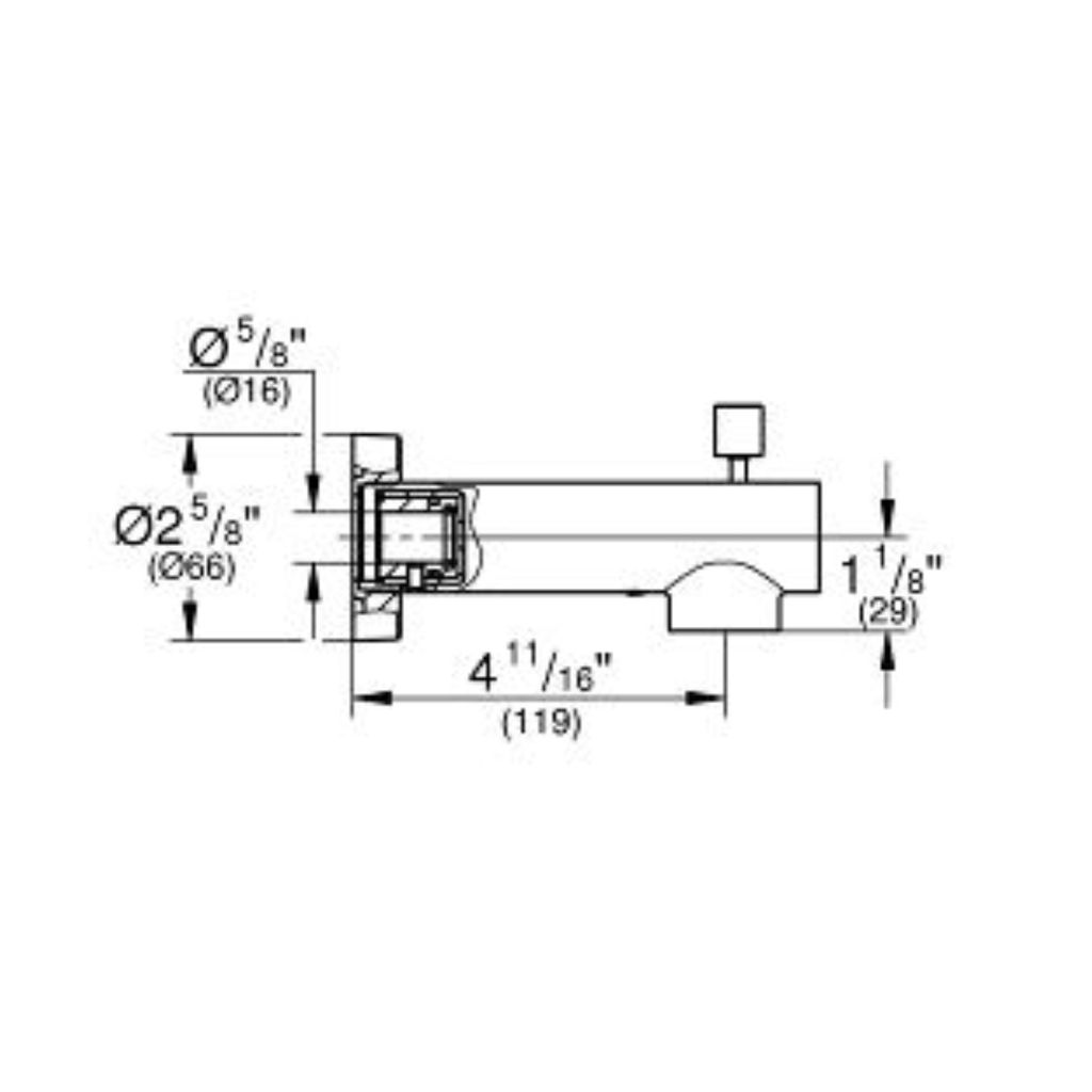 Grohe 13366000 Concetto Diverter Tub Spout Chrome 2
