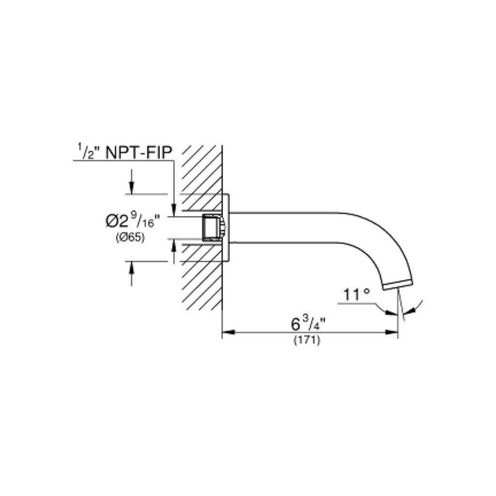 Grohe 13164003 Atrio Tub Spout Chrome 2