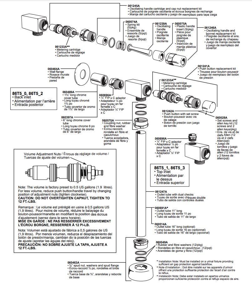 Delta 061233A Metering Urinal Cartridge