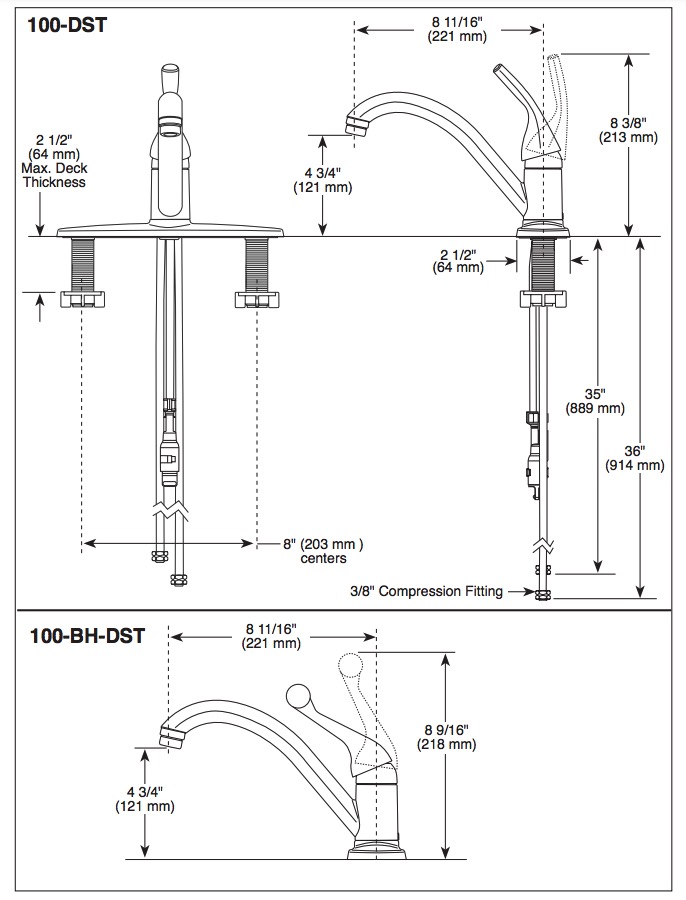 Delta 100-DST Classic 1H Kitchen Faucet Cr