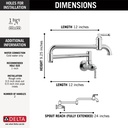 Delta 1190LFL Broderick Wall-Mount Pot Filler 2L 