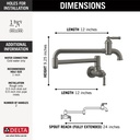 Delta 1190LFL-KS Broderick Wall-Mount Pot Filler 2L 