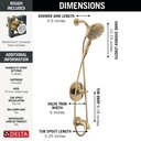 Delta 144749-CZ-HS Tub/Shower Rough & Trim 1L 14S Suredock