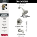 Delta 144749-SS Tub/Shower Rough & Trim 1L 14S