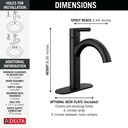 Delta 15749LF-BL Single-Hole Bathroom Faucet 1L