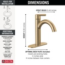 Delta 15749LF-CZ Single-Hole Bathroom Faucet 1L